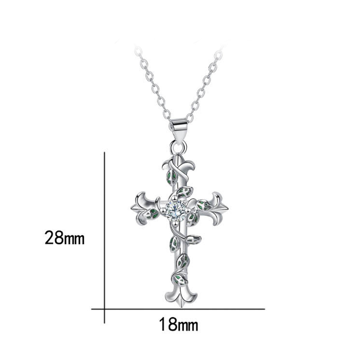 Copper With Silver Plated Cross Pendant Necklace