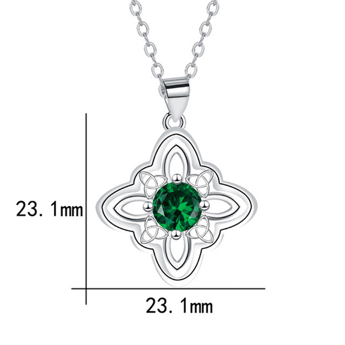 Copper With Silver Plated Clover Pendant Necklace