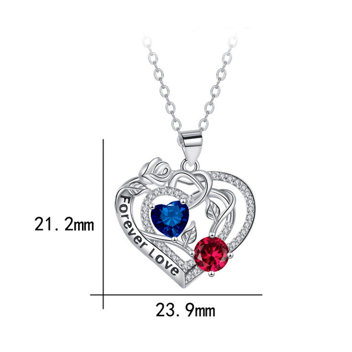 Copper With Silver Plated Heart Pendant Necklace