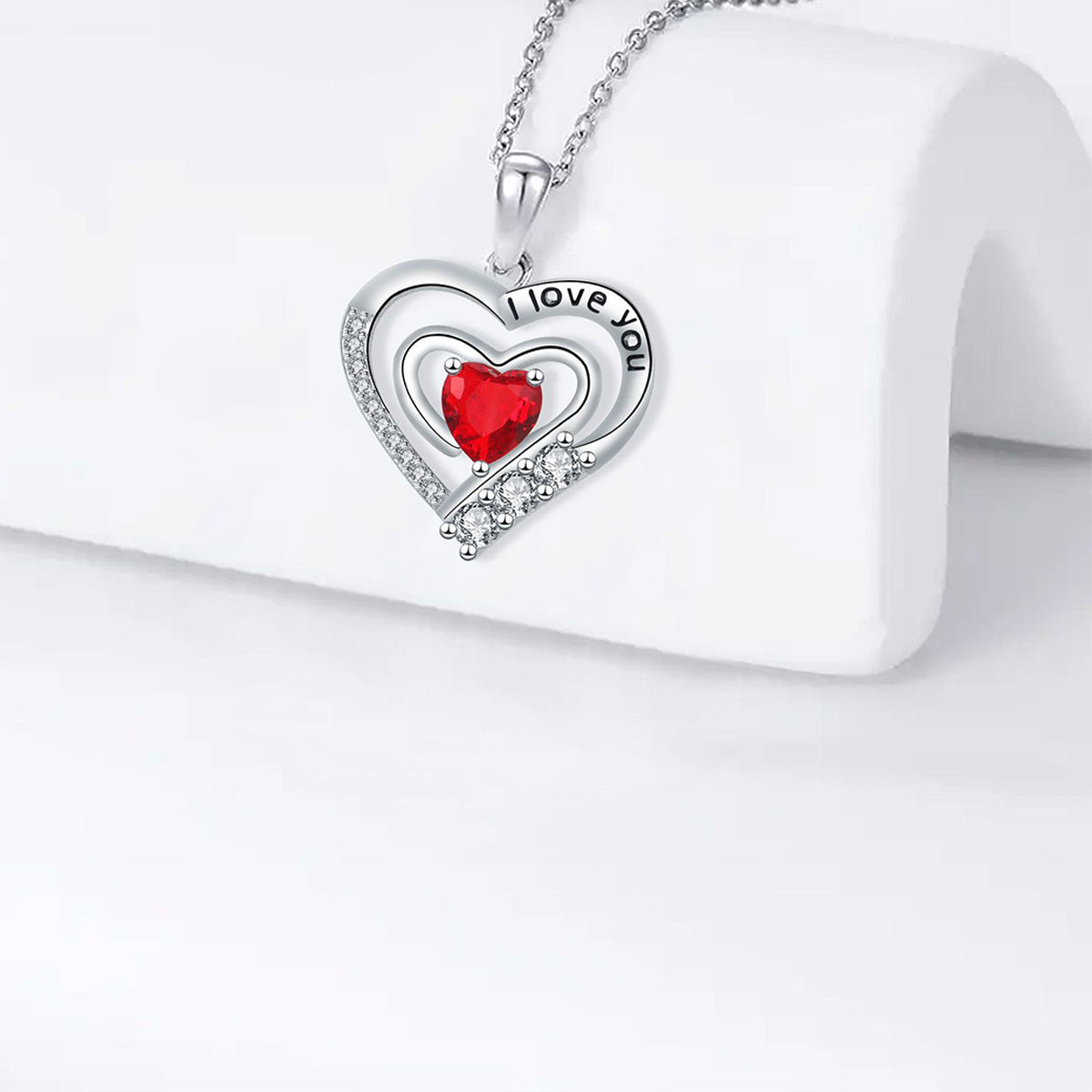 Copper With Silver Plated Heart Pendant Necklace