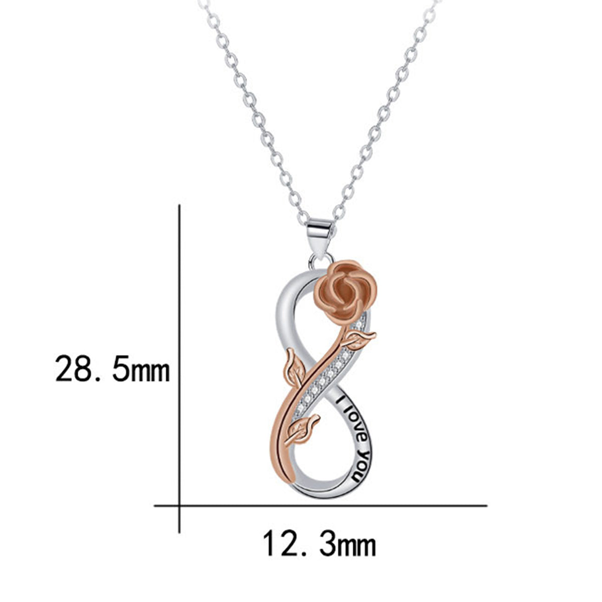 Copper With Silver/Rosegold Plated Infinity Pendant Necklace