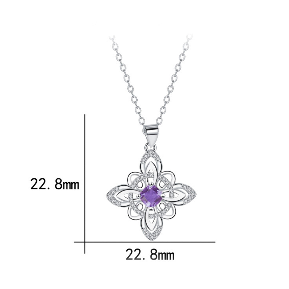 Copper With Silver Plated Lucky Knot Pendant Necklace