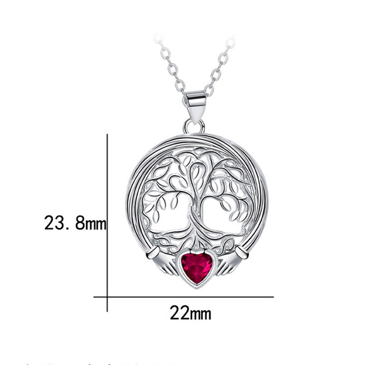 Copper With Silver Plated Tree of Life Pendant Necklace