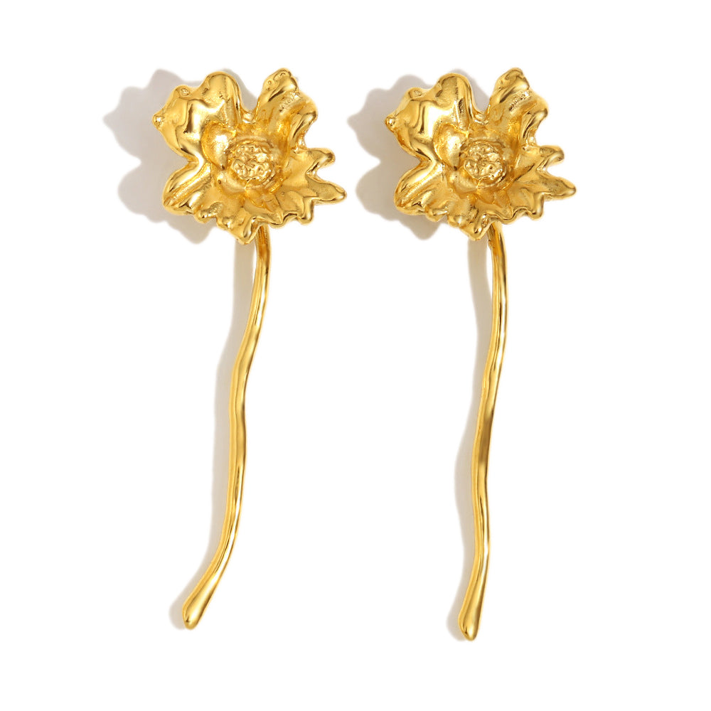 316L Stainless Steel Jewelry Fashion Flower Earrings