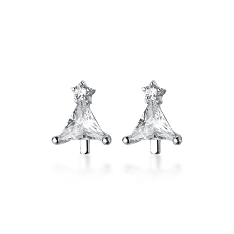 925 Sterling Silver Christmas Tree Festival Earrings
