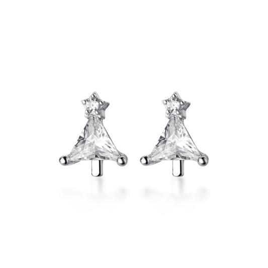 925 Sterling Silver Christmas Tree Festival Earrings