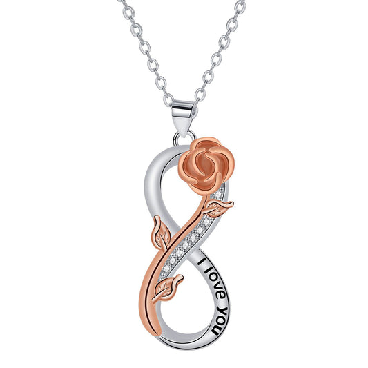 Copper With Silver/Rosegold Plated Infinity Pendant Necklace