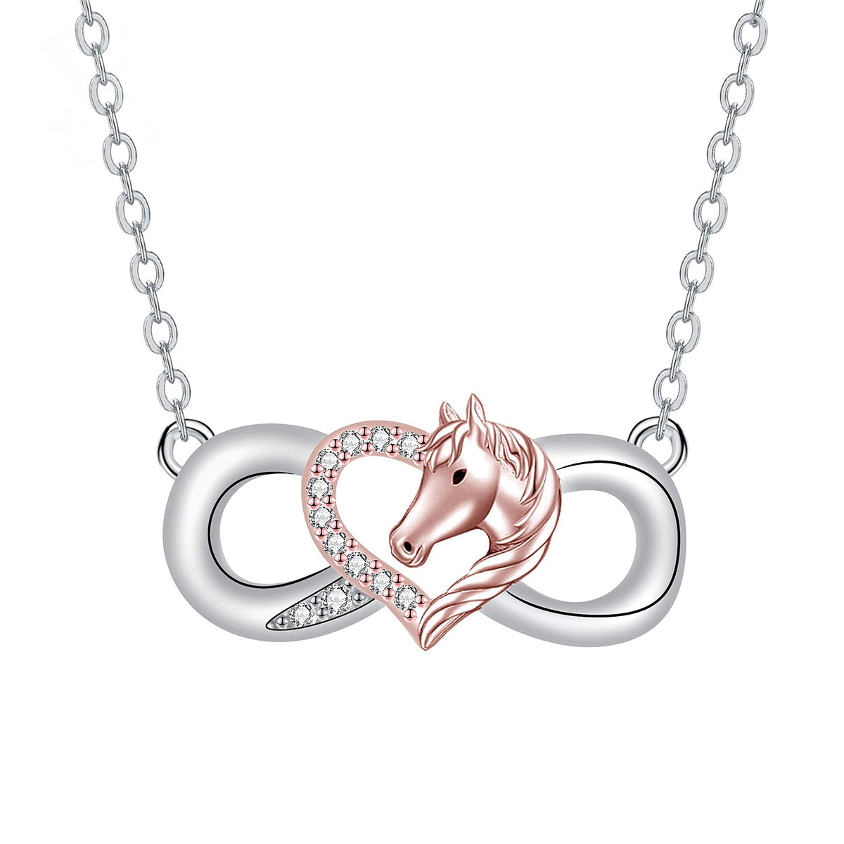 Copper With Silver/Rosegold Plated Infinity Pendant Necklace