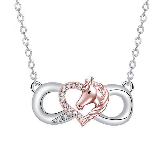 Copper With Silver/Rosegold Plated Infinity Pendant Necklace