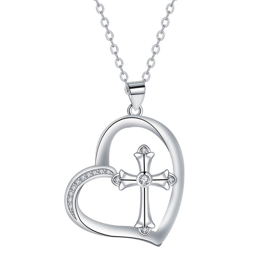 Copper With Silver Plated Heart Pendant Necklace