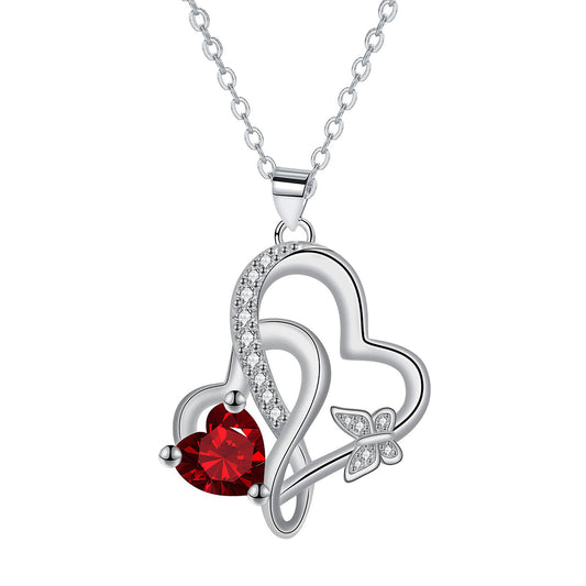 Copper With Silver Plated Heart Pendant Necklace