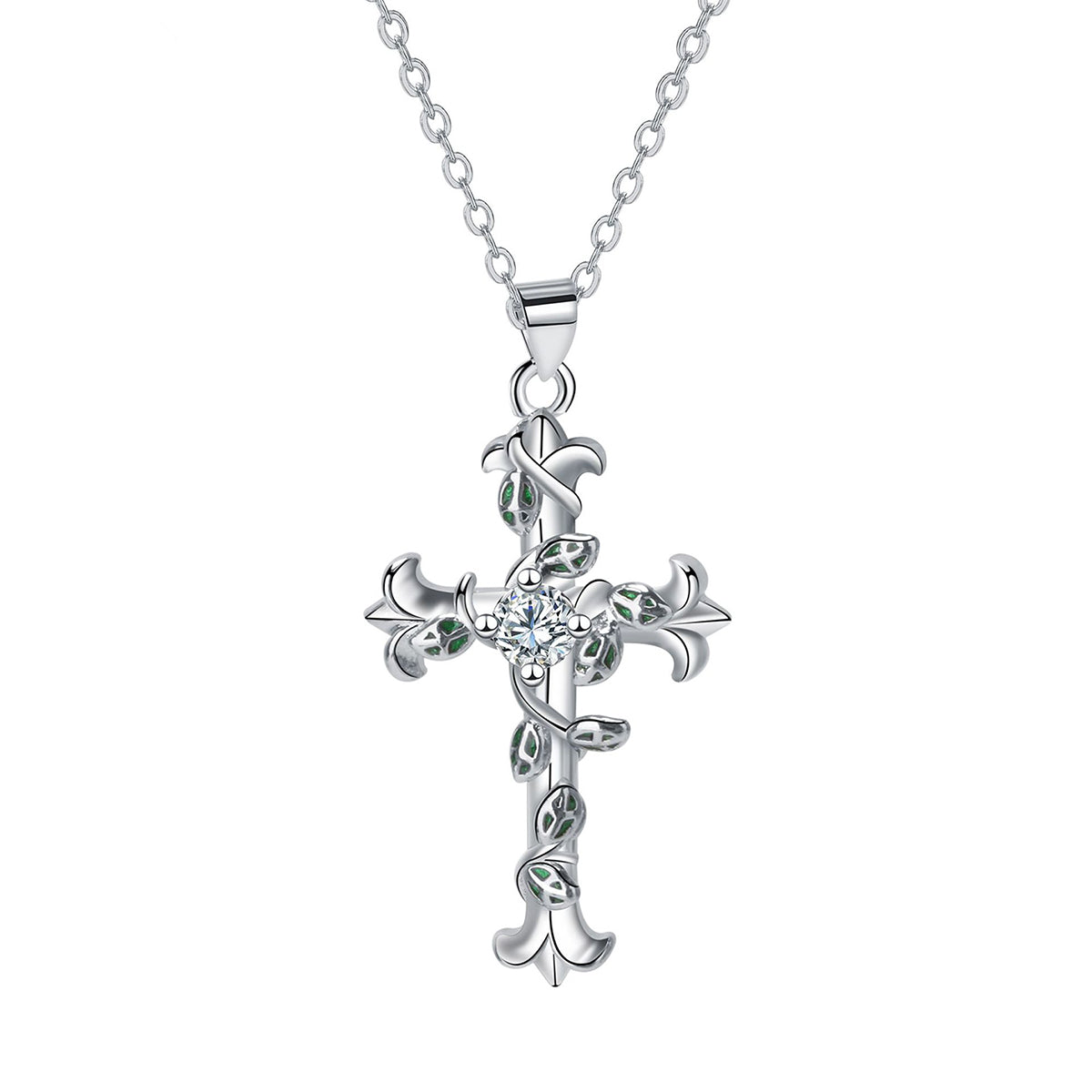 Copper With Silver Plated Cross Pendant Necklace