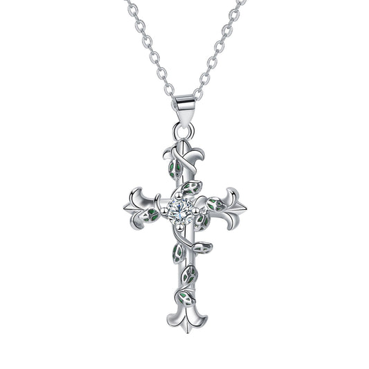Copper With Silver Plated Cross Pendant Necklace