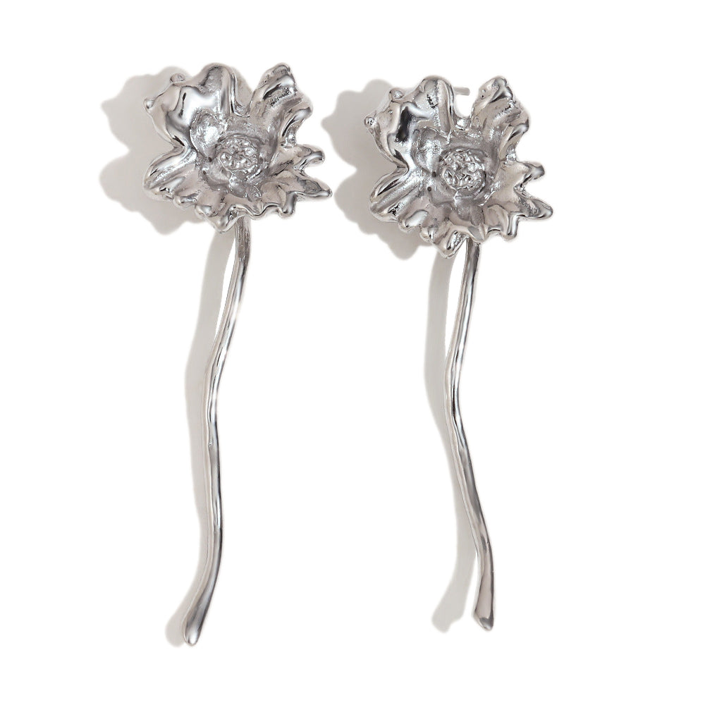 316L Stainless Steel Jewelry Fashion Flower Earrings