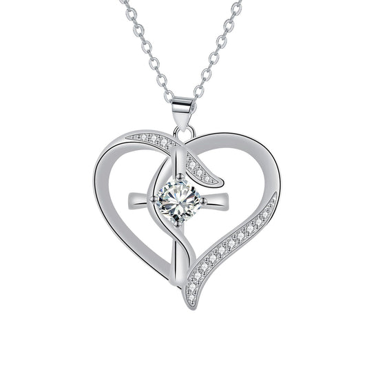 Copper With Silver Plated Heart Pendant Necklace