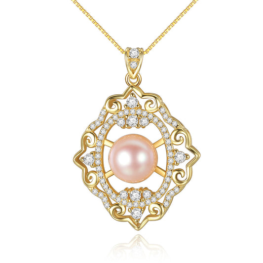 925 Sterling Silver Natural Pearl Drop Necklace Fashion Jewelry Gift for Women Girls