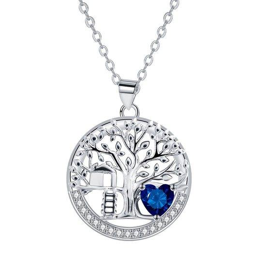 Copper With Silver Plated Tree of Life Pendant Necklace