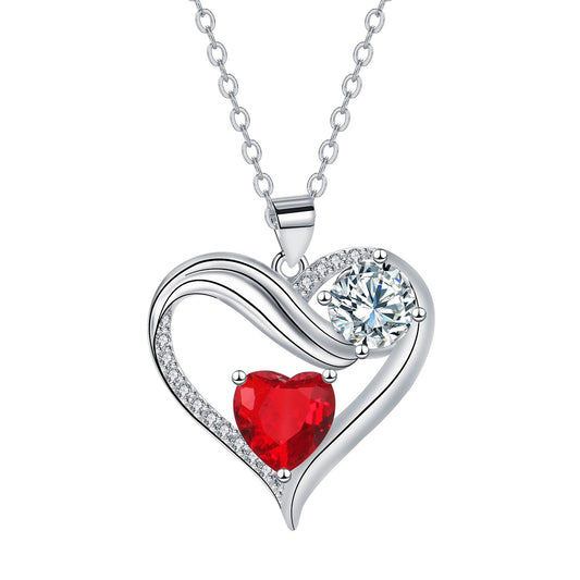 Copper With Silver Plated Heart Pendant Necklace