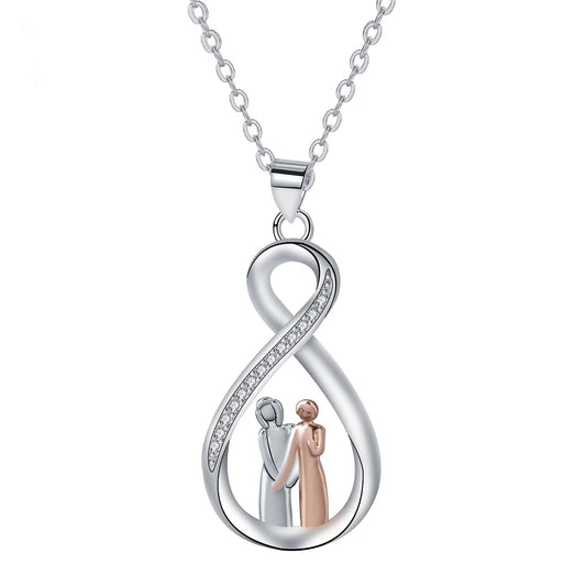 Copper With Silver/Rosegold Plated Infinity Pendant Necklace