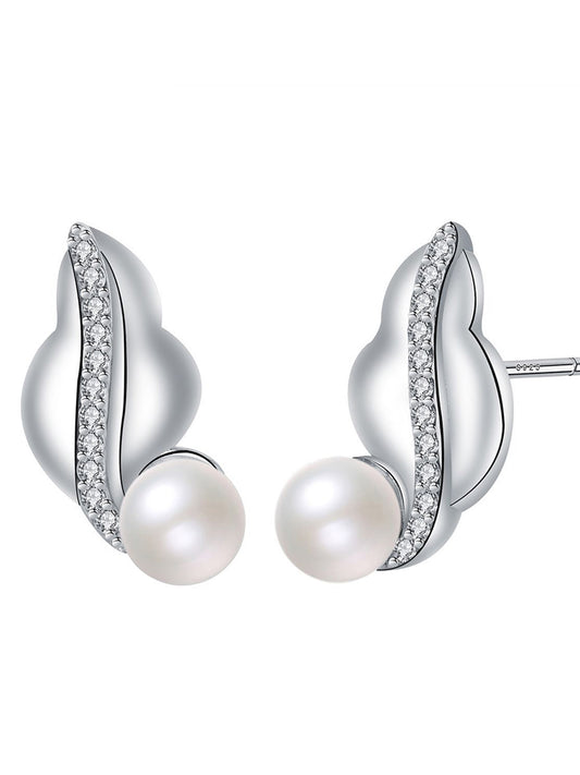 Freshwater Stud Earrings, Fashionable Earrings for Women, Trendy All-match & Exquisite Jewelry for Birthday Gift