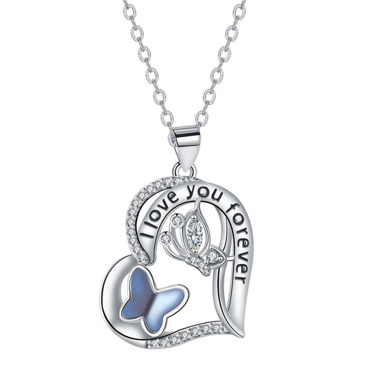 Copper With Silver Plated Heart Pendant Necklace
