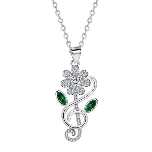Copper With Silver Plated Sunflower Pendant Necklace