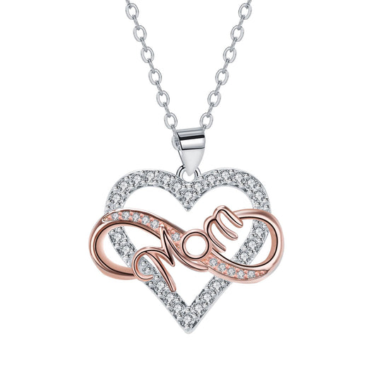 Copper With Silver/Rosegold Plated Heart Pendant Necklace