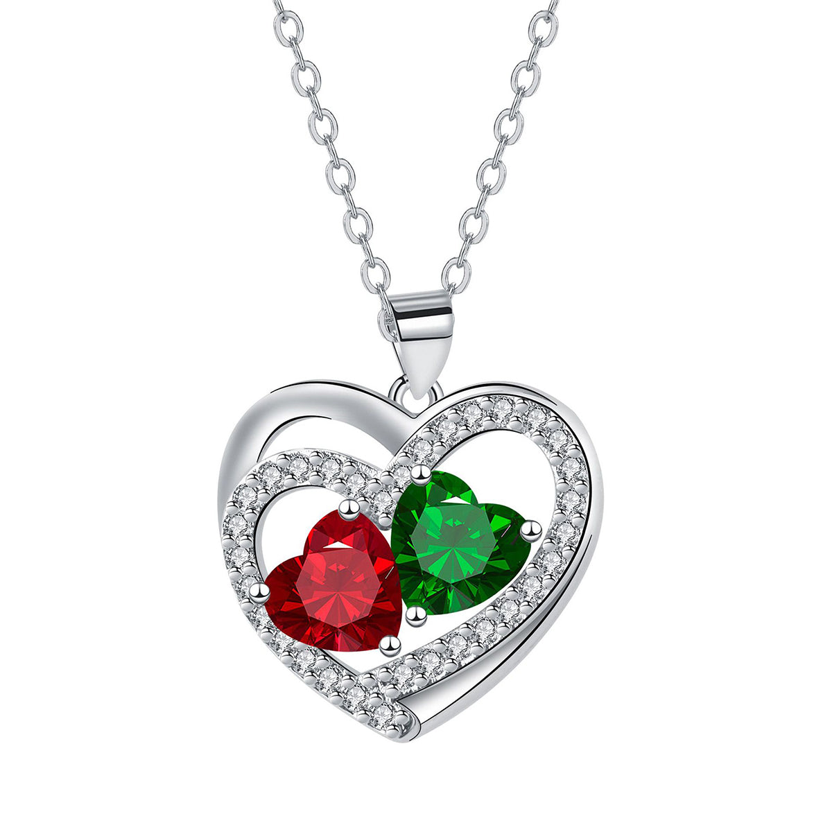 Copper With Silver Plated Heart Pendant Necklace