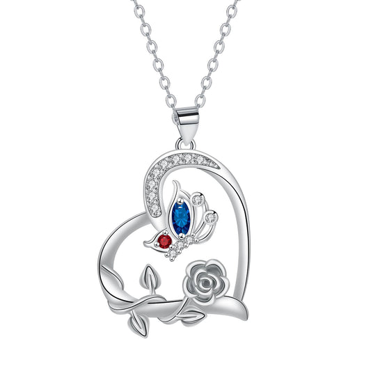 Copper With Silver Plated Heart Pendant Necklace