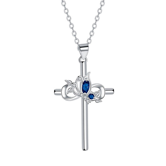 Copper With Silver Plated Cross Pendant Necklace