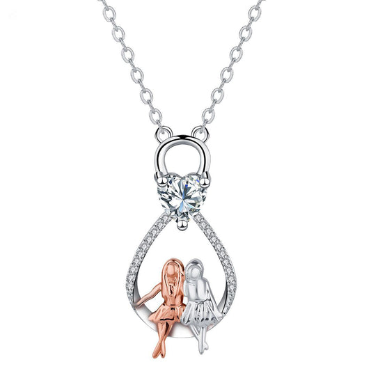 Copper With Silver/Rosegold Plated Infinity Pendant Necklace for Women