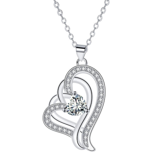 Copper With Silver Plated Heart Pendant Necklace