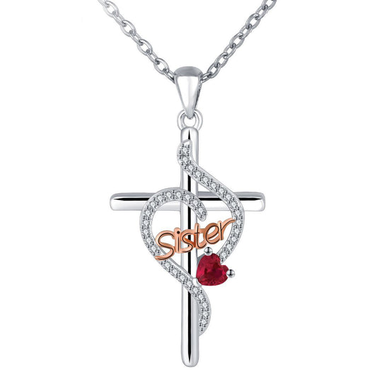 Copper With Silver/Rosgold Plated Cross Pendant Necklace