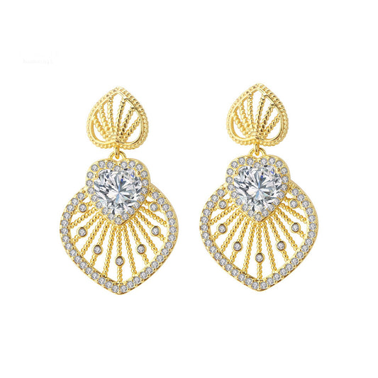 Copper With Gold Plated Fashion Jewelry Earrings