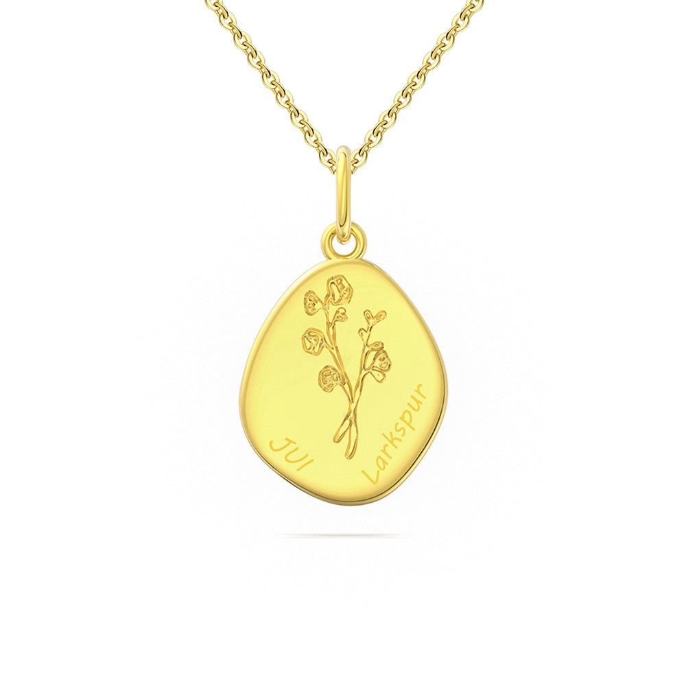 925 Sterling Silver Month Flower Necklace