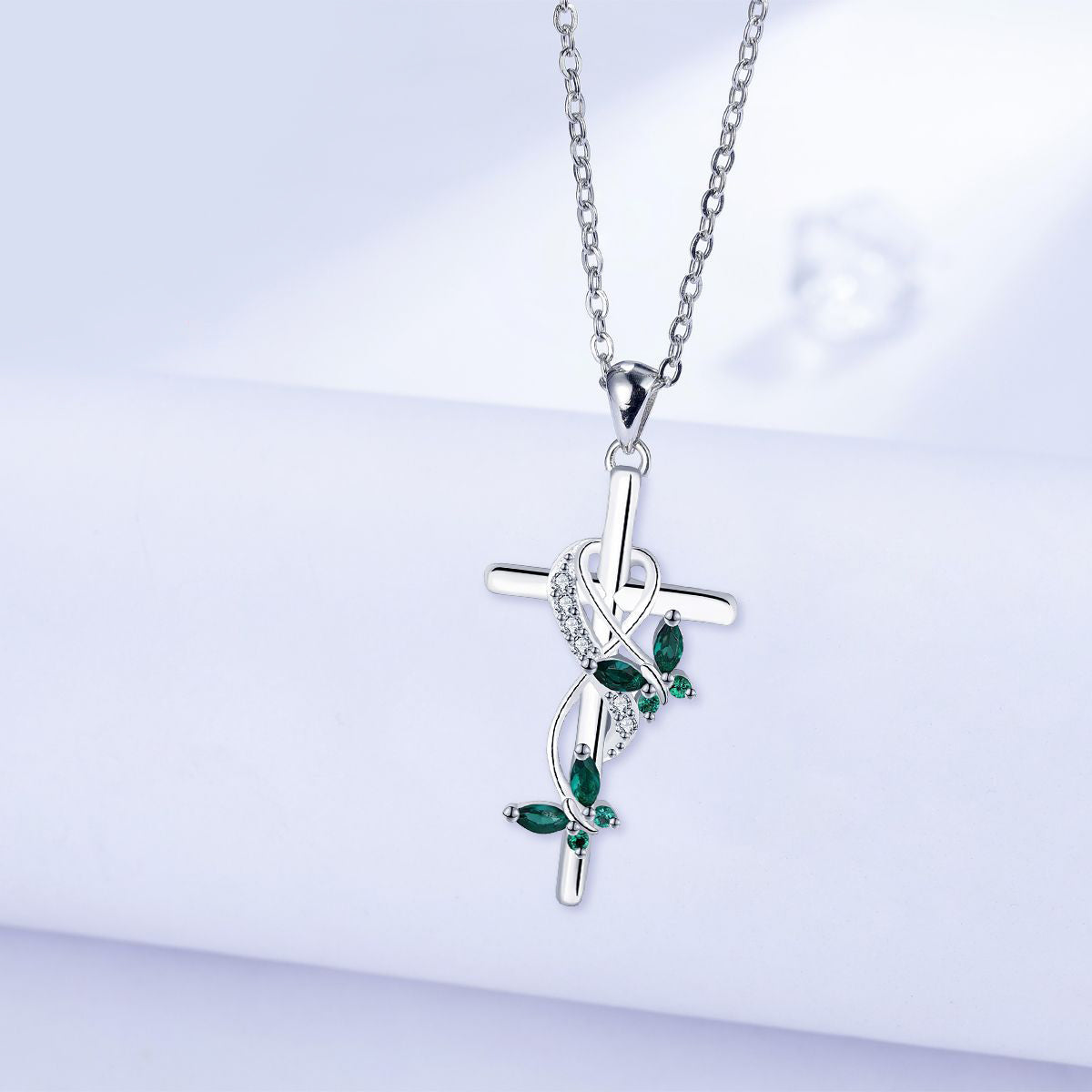 Copper With Silver Plated Cross Pendant Necklace