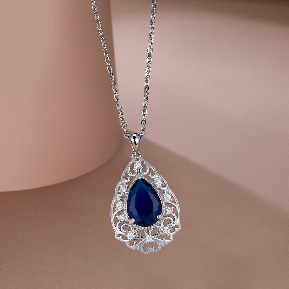 Copper With Silver Plated Drop Pendant Necklace