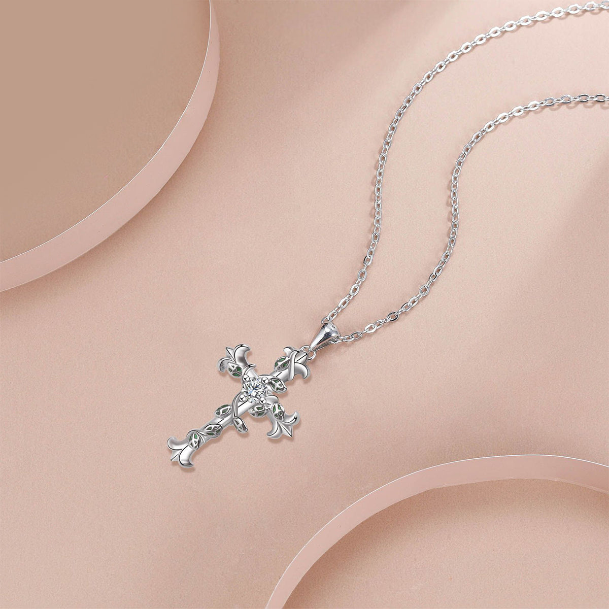 Copper With Silver Plated Cross Pendant Necklace