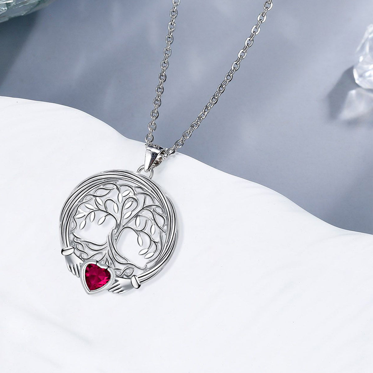 Copper With Silver Plated Tree of Life Pendant Necklace
