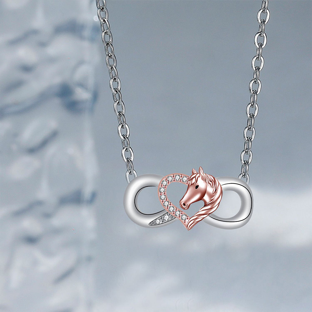 Copper With Silver/Rosegold Plated Infinity Pendant Necklace