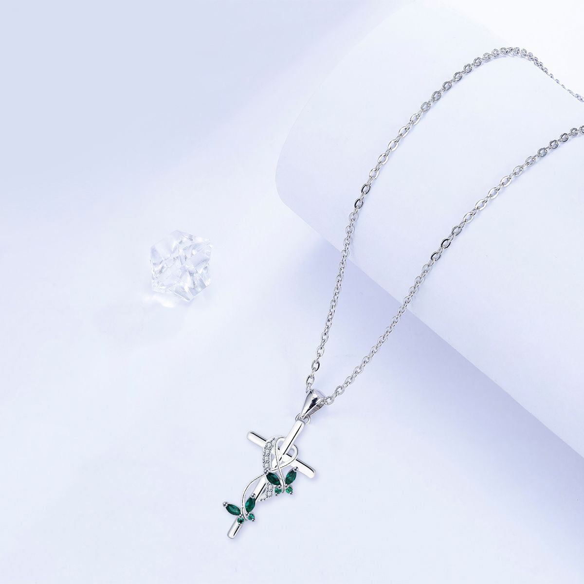 Copper With Silver Plated Cross Pendant Necklace
