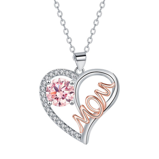 Copper With Silver/Rosegold Plated Heart Pendant Necklace