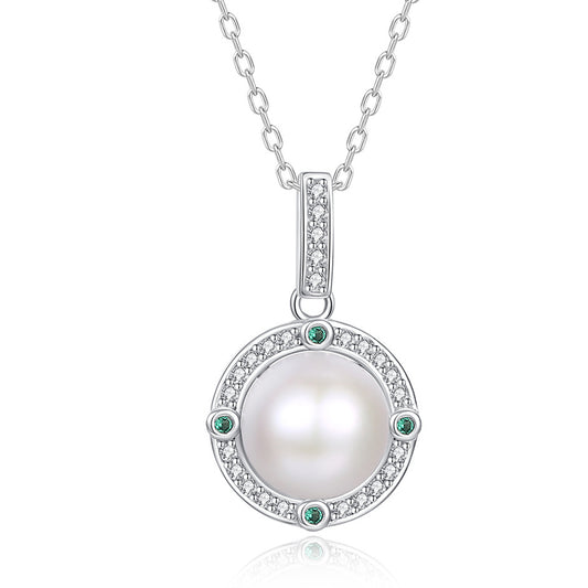 925 Sterling Silver Natural Pearl Drop Necklace Fashion Jewelry Gift for Women Girls