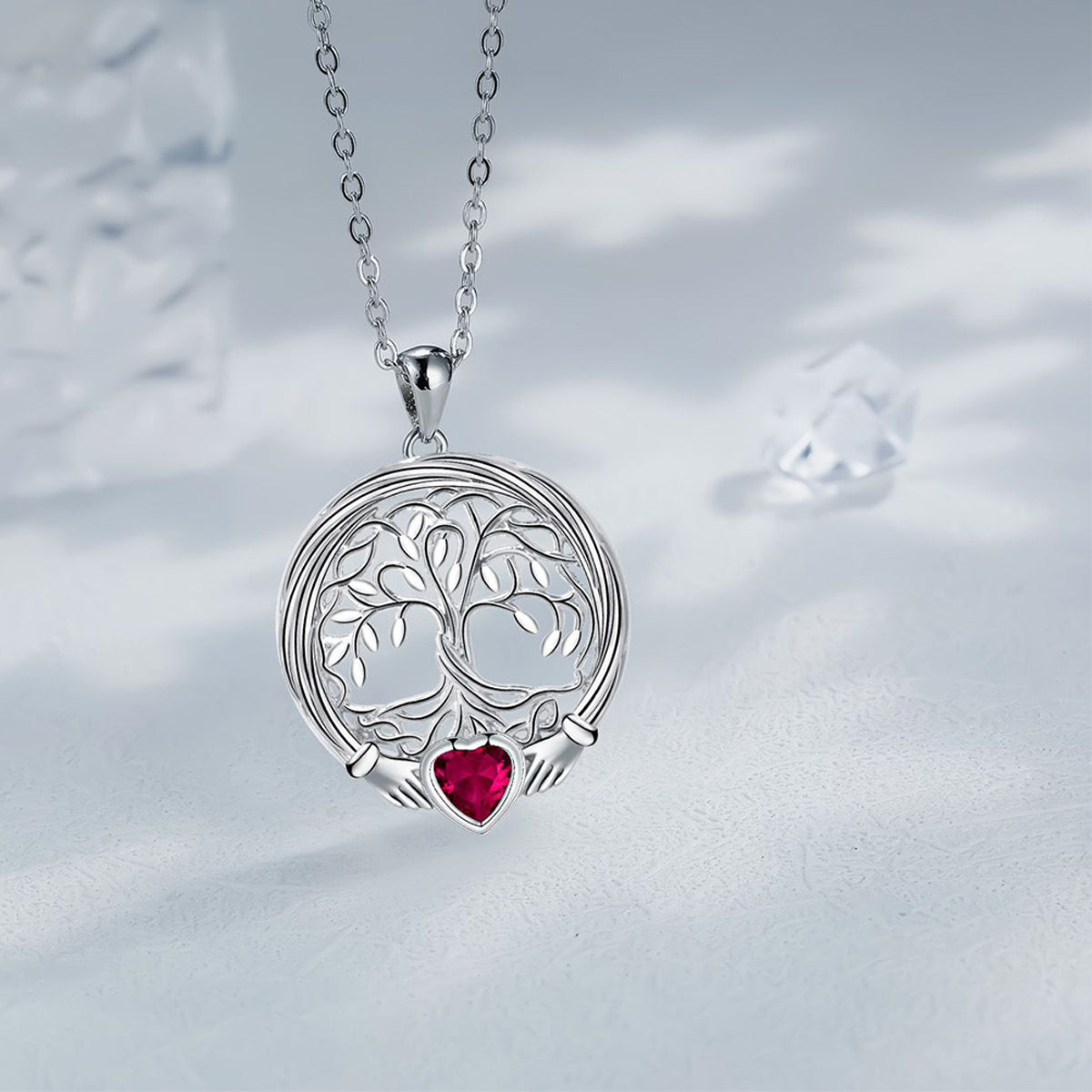 Copper With Silver Plated Tree of Life Pendant Necklace