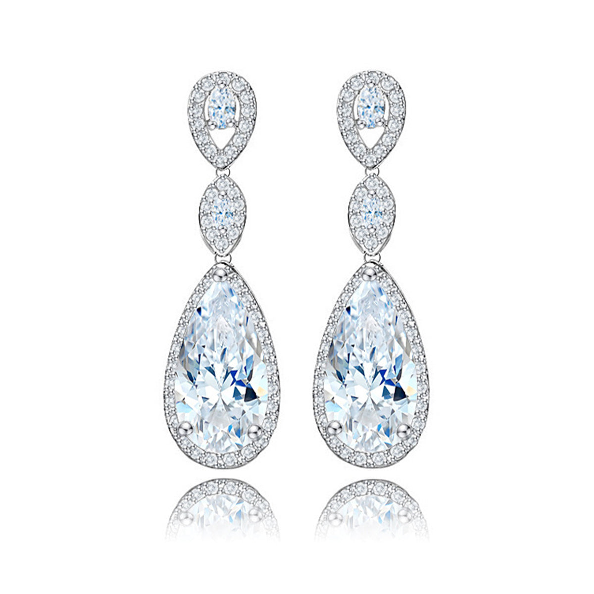 Copper With Silver Plated Fashion Jewelry Earrings