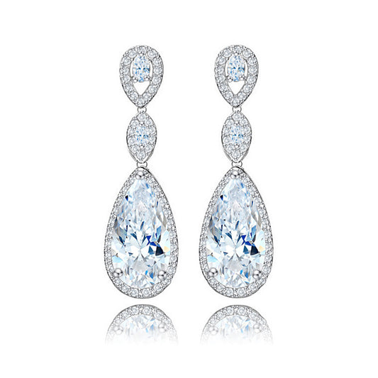 Copper With Silver Plated Fashion Jewelry Earrings