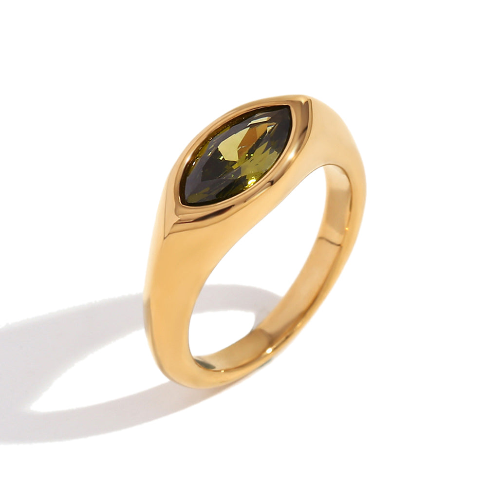 316L Stainless Steel Minimalist Fashion Zircon Ring