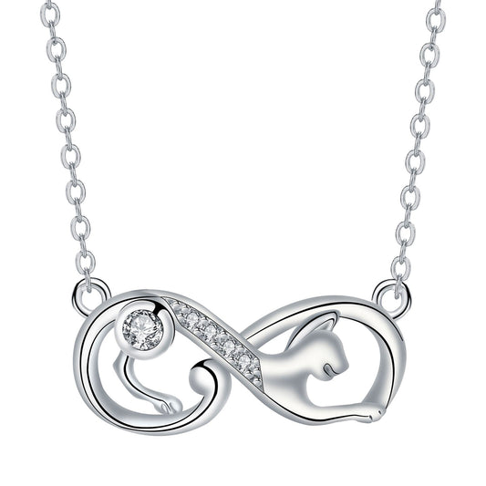 Copper With Silver Plated Heart Infinity Pendant Necklace
