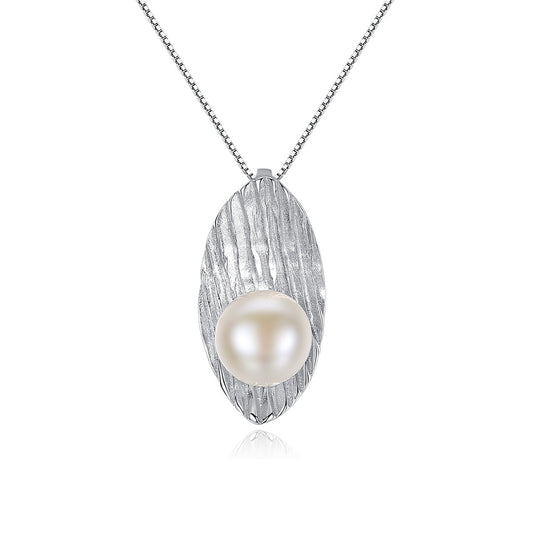 925 Sterling Silver Natural Pearl Drop Necklace Fashion Jewelry Gift for Women Girls
