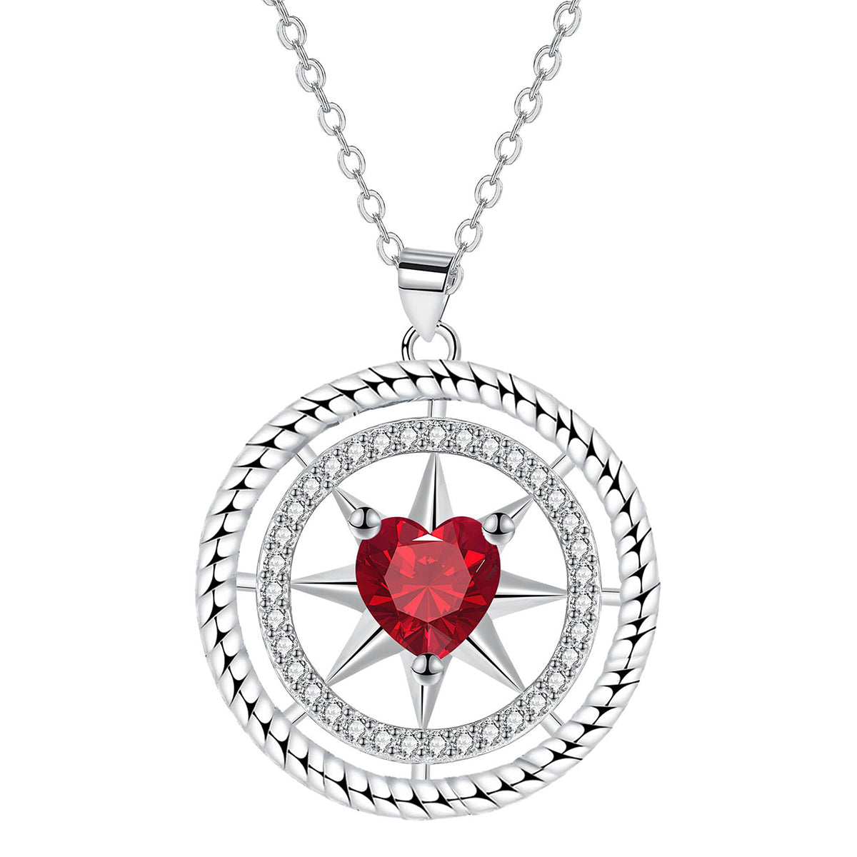 Copper With Silver Plated Circle Pendant Necklace
